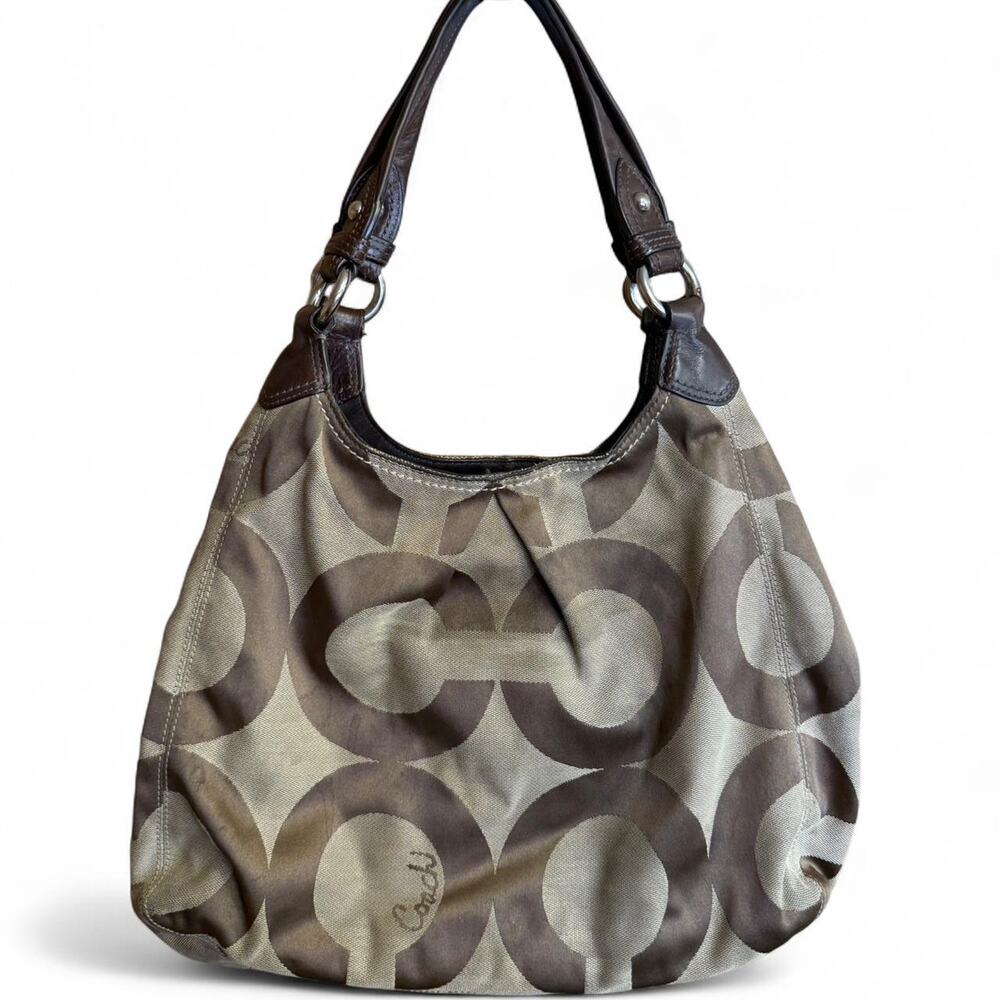 Coach Madison Brown Signature Shoulder Bag